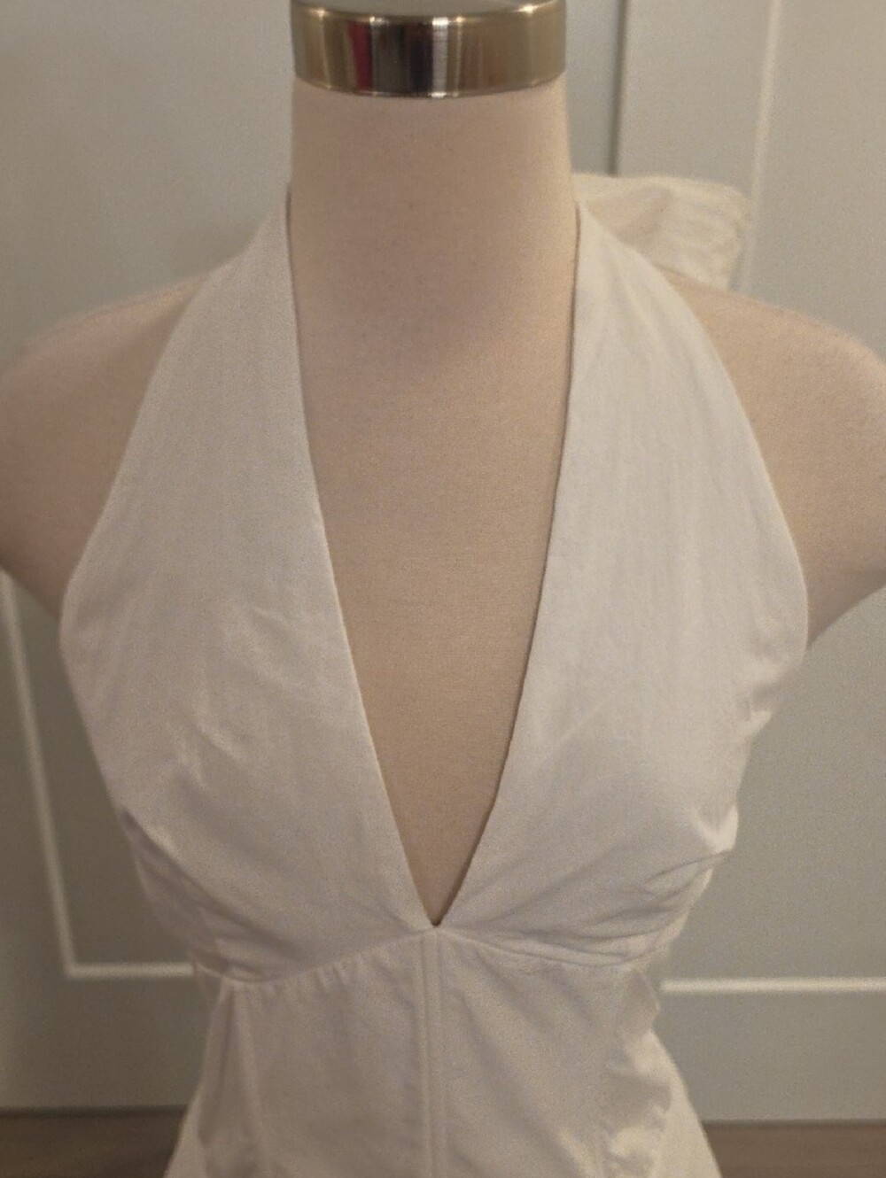 SNDYS White Halter cotton Mini Dress with Flared Skirt size L new with tags - Picture 5 of 14